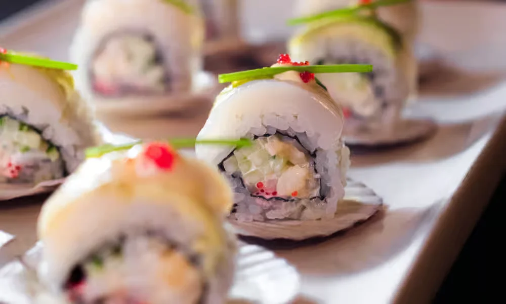 Scallop roll with creamy scallop topping at Meal Set Bistro | Sushi, River Heights Winnipeg